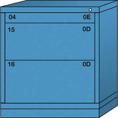 Lyon - 3 Drawer, Standard Bench Height - Multiple Drawer Access Cabinet - Steel, 30" Wide x 28-1/4" Deep x 33-1/4" High, Wedgewood Blue - Apex Tool & Supply