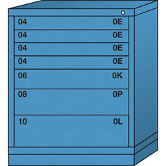 Lyon - 7 Drawer, Standard Mid-Range - Multiple Drawer Access Cabinet - Steel, 30" Wide x 28-1/4" Deep x 37-15/79" High, Wedgewood Blue - Apex Tool & Supply