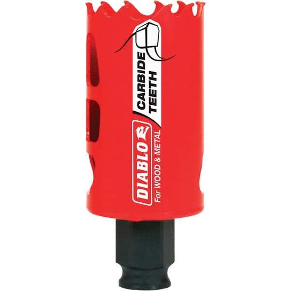 Freud - 1-1/2" Diam, 2-3/8" Cutting Depth, Hole Saw - Carbide-Tipped Saw, Toothed Edge - Apex Tool & Supply