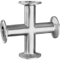 Value Collection - Sanitary Stainless Steel Pipe Fittings Type: Cross Style: Quick-Clamp - Apex Tool & Supply
