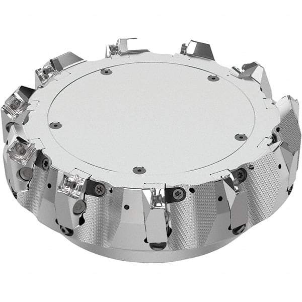 Seco - 200mm Cut Diam, 40mm Arbor Hole, 6mm Max Depth of Cut, 48° Indexable Chamfer & Angle Face Mill - 11 Inserts, SN.. Insert, Right Hand Cut, 11 Flutes, Through Coolant, Series R220.54 - Apex Tool & Supply