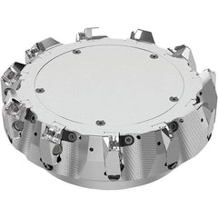 Seco - 200mm Cut Diam, 40mm Arbor Hole, 6mm Max Depth of Cut, 48° Indexable Chamfer & Angle Face Mill - 11 Inserts, SN.. Insert, Right Hand Cut, 11 Flutes, Through Coolant, Series R220.54 - Apex Tool & Supply