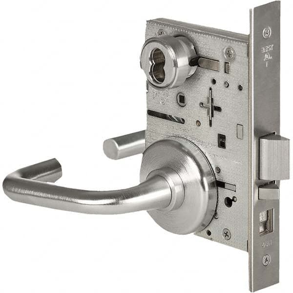 Entrance with Deadbolt Lever Lockset for 1-3/4″ Thick Doors 6 or 7 Pin Length Best & Compatible (Core Not Included), 2-3/4″ Backset, Satin Chrome Finish