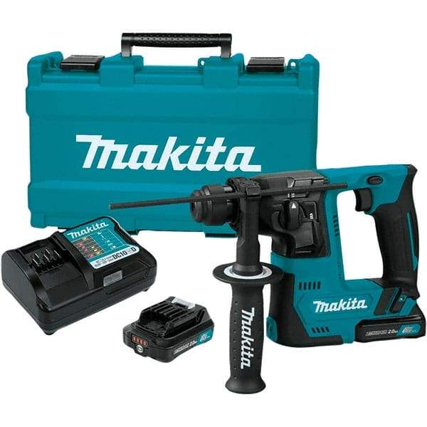 Makita - 12 Volt 9/16" Keyless Chuck Cordless Hammer Drill - 0 to 4,900 BPM, 0 to 850 RPM, Reversible - Apex Tool & Supply