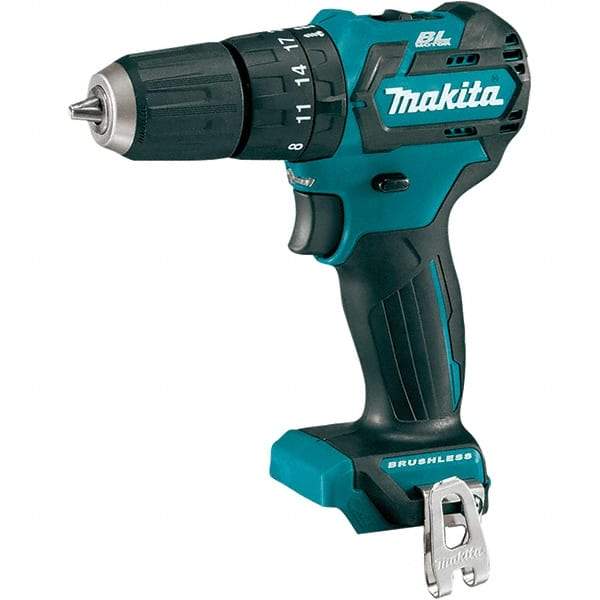 Makita - 12 Volt 3/8" Keyless Chuck Cordless Hammer Drill - 0 to 22,500 BPM, 0 to 1,500 RPM, Reversible - Apex Tool & Supply