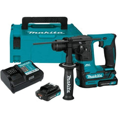 Makita - 12 Volt 5/8" Keyless Chuck Cordless Rotary Hammer - 0 to 4,800 BPM, 0 to 680 RPM, Reversible - Apex Tool & Supply