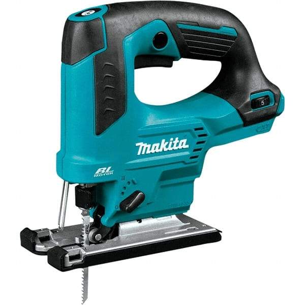 Makita - 12 Volt, 3,000 SPM, 7/8" Stroke Length, Lithium-Ion Cordless Jigsaw - 90° Cutting Angle, Series 12V MAX - Apex Tool & Supply