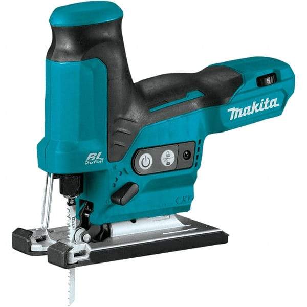 Makita - 12 Volt, 3,000 SPM, 7/8" Stroke Length, Lithium-Ion Cordless Jigsaw - 90° Cutting Angle, Series 12V MAX - Apex Tool & Supply