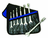 7 Pieces - Chrome - High Polished Flex Combination Wrench Set - 3/8 - 3/4" - Apex Tool & Supply