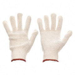 Size Medium-EcoKnit - white ambidextrous knit glove - knit wrist - 80% polyester / 20% cotton - Apex Tool & Supply