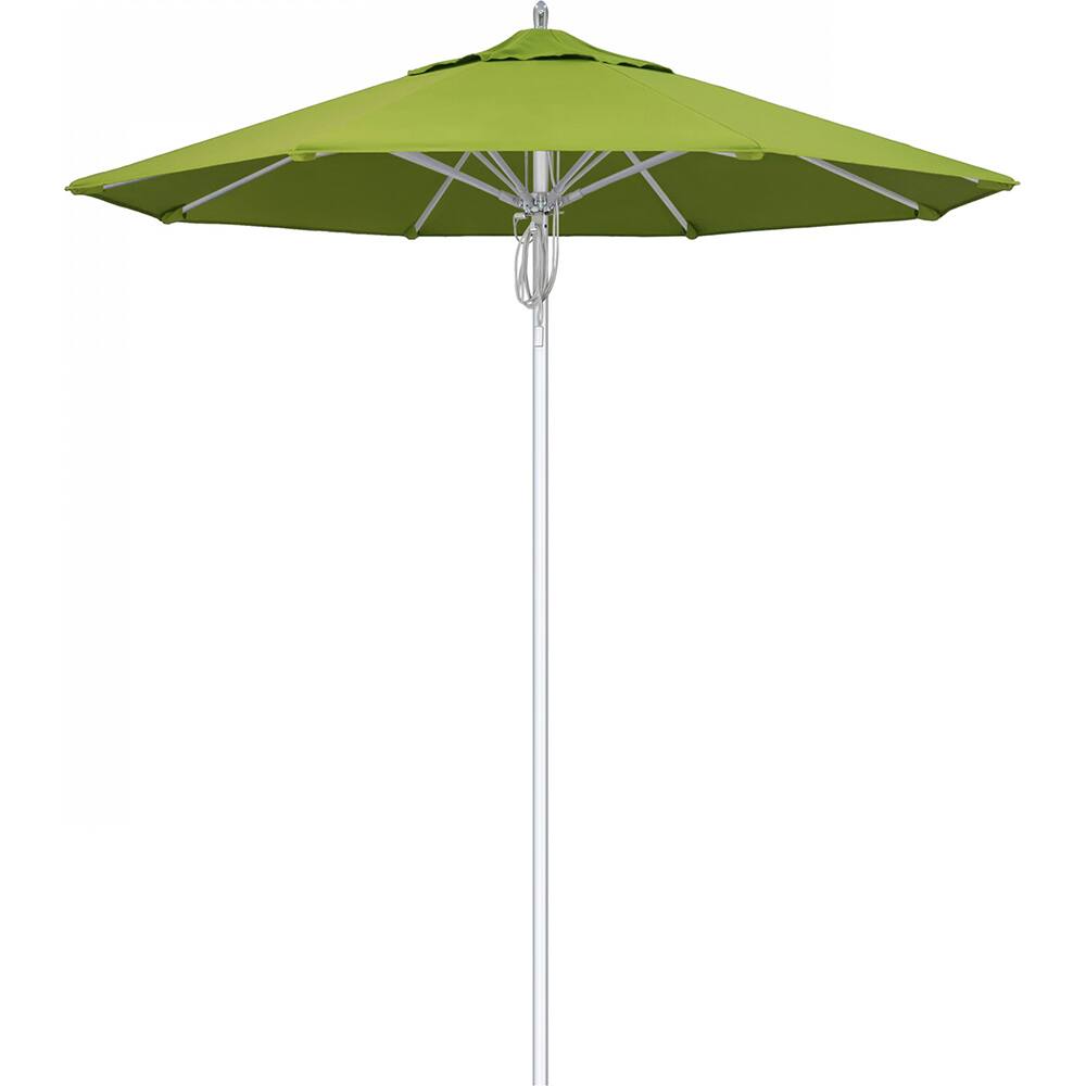 California Umbrella - Patio Umbrellas; Umbrella Diameter (Inch): 90 ; Height (Feet): 8.666 ; Fabric Color: Macaw ; Base Included: No ; Frame Material: Aluminum ; Frame Color: Silver - Exact Industrial Supply