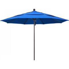 California Umbrella - Patio Umbrellas; Umbrella Diameter (Inch): 132 ; Height (Feet): 8.916 ; Fabric Color: Royal Blue ; Base Included: No ; Frame Material: Aluminum ; Frame Color: Bronze - Exact Industrial Supply