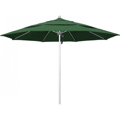 California Umbrella - Patio Umbrellas; Umbrella Diameter (Inch): 132 ; Height (Feet): 8.916 ; Fabric Color: Hunter Green ; Base Included: No ; Frame Material: Aluminum ; Frame Color: Silver - Exact Industrial Supply