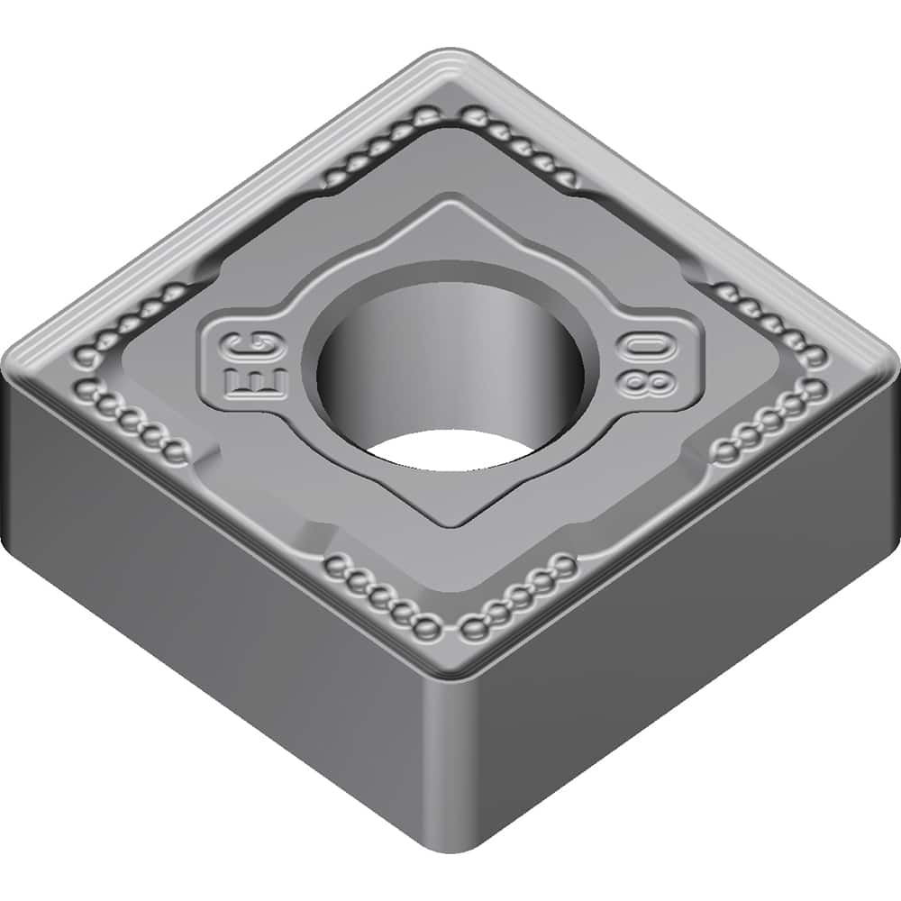 SNMG644EEG AC8015P Carbide Turning Insert Absotech Finish, 0.75″ Long, 3/4″ Inscribed Circle, 0.063″ Corner Radius, 1/4″ Thick, 90° Included Angle, Series AC8000P