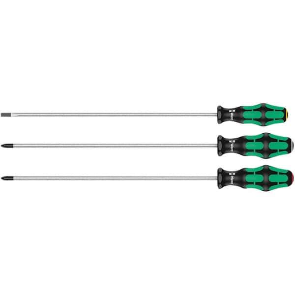 Wera - Screwdriver Sets Screwdriver Types Included: Pozidriv; Slotted; Phillips Number of Pieces: 3 - Apex Tool & Supply