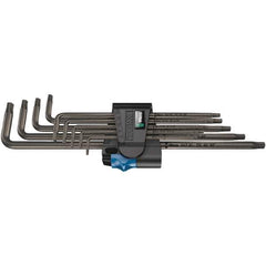 Wera - 9 Piece T8 to T40 Black Oxide Finish L-Key Torx Key Set - T8, T9, T10, T15, T20, T25, T27, T30, T40 Torx Size - Apex Tool & Supply