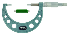 2 - 3'' Measuring Range - .0001 Graduation - Ratchet Thimble - High Speed Steel Face - Blade Micrometer - Apex Tool & Supply