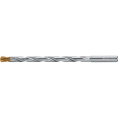 Extra Length Drill Bit: 0.375″ Dia, 140 °, Solid Carbide TiSiAlCrN Finish, 5.433″ Flute Length, 7.087″ OAL, Straight-Cylindrical Shank, Series DC160-12-A1