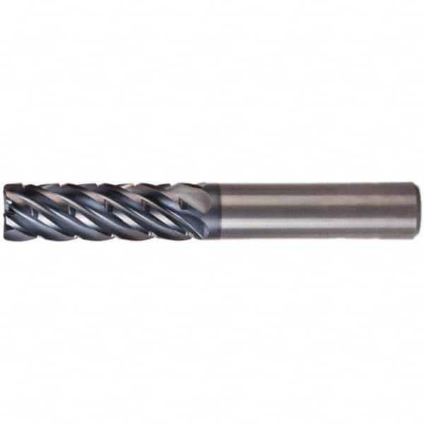 Kennametal - 3/8" Diam 6 Flute Solid Carbide 0.03" Corner Radius End Mill - Apex Tool & Supply
