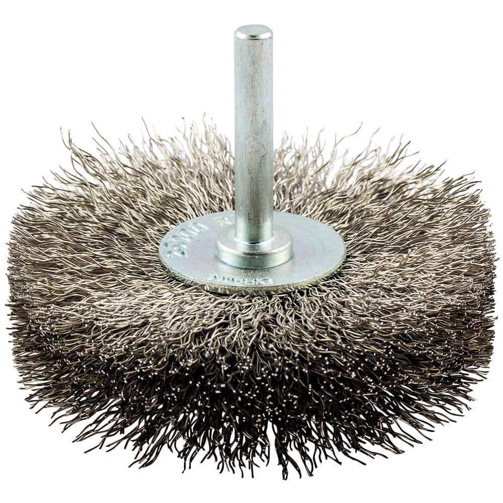 Norton - 3" OD, Crimped Stainless Steel Wheel Brush - Apex Tool & Supply