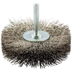 Norton - 3" OD, Crimped Stainless Steel Wheel Brush - Apex Tool & Supply