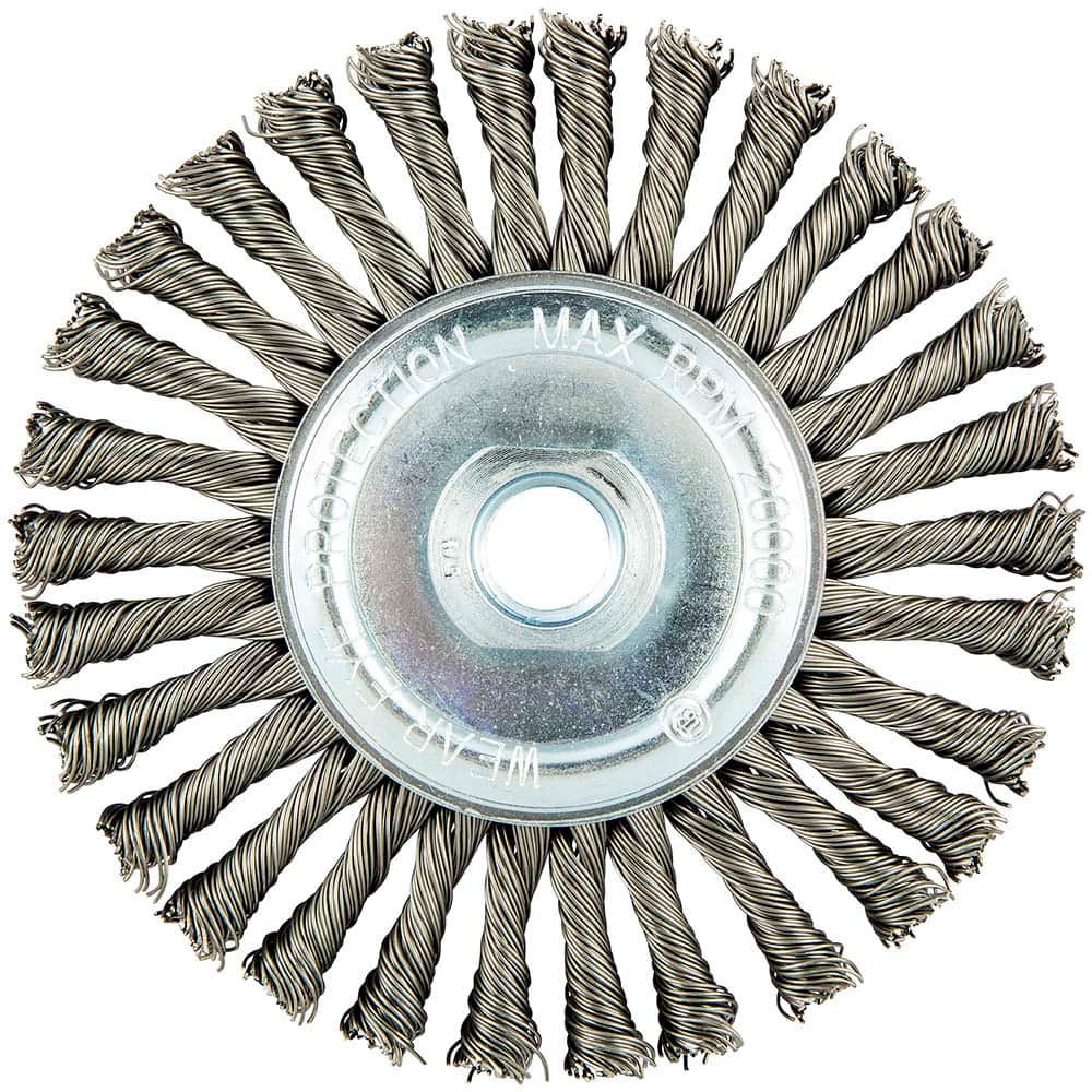 Norton - 4-1/2" OD, 5/8-11 Arbor Hole, Stringer Bead Carbon Wheel Brush - Apex Tool & Supply