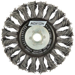Norton - 4-1/2" OD, 5/8-11 Arbor Hole, Knotted Carbon Wheel Brush - Apex Tool & Supply