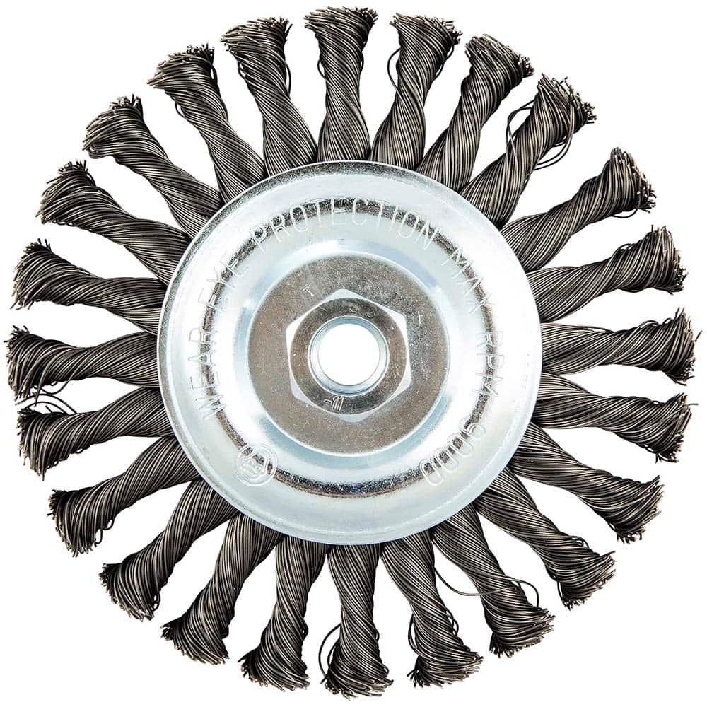 Norton - 6" OD, 5/8-11 Arbor Hole, Knotted Carbon Wheel Brush - Apex Tool & Supply