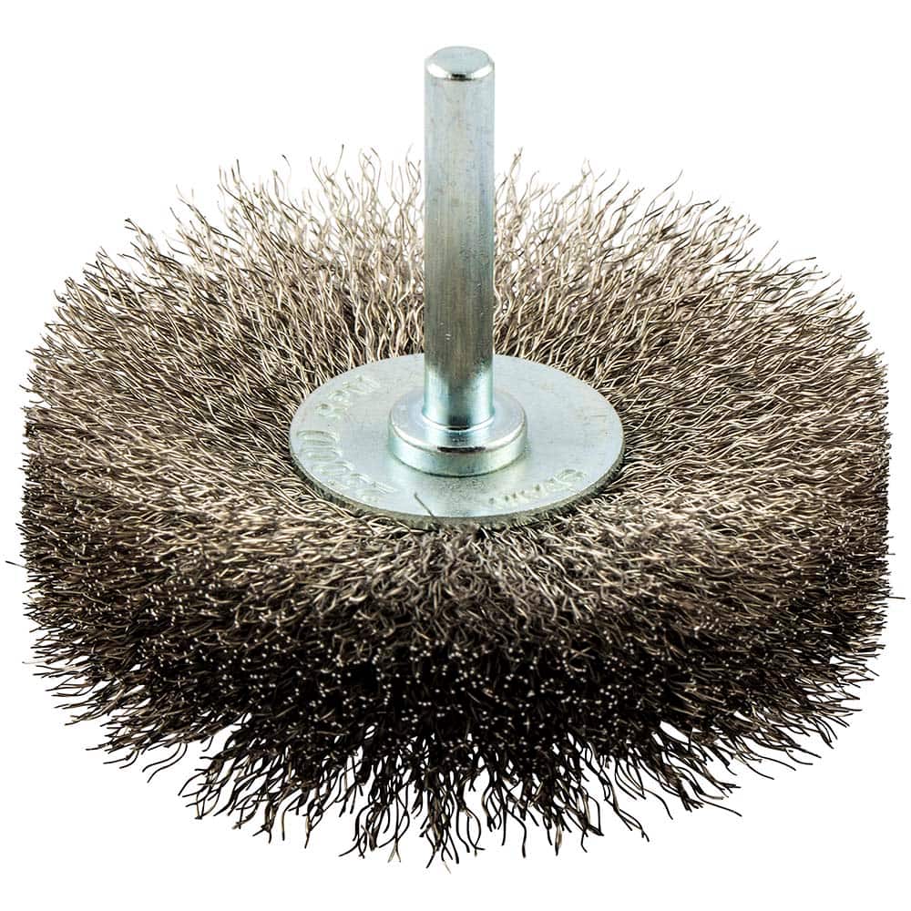 Norton - 3" OD, Crimped Stainless Steel Wheel Brush - Apex Tool & Supply