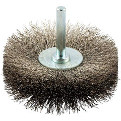 Norton - 3" OD, Crimped Stainless Steel Wheel Brush - Apex Tool & Supply