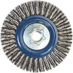 Norton - 4" OD, 5/8-11 Arbor Hole, Stringer Bead Twist Knot Stainless Steel Wheel Brush - Apex Tool & Supply