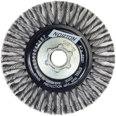 Norton - 4" OD, 5/8-11 Arbor Hole, Stringer Bead Twist Knot Carbon Wheel Brush - Apex Tool & Supply