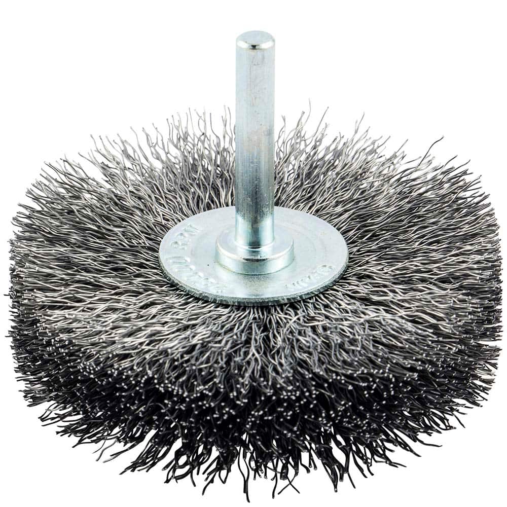 Norton - 3" OD, Crimped Carbon Wheel Brush - Apex Tool & Supply