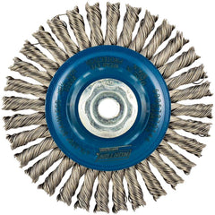 Norton - 4" OD, M10 Arbor Hole, Stringer Bead Twist Knot Stainless Steel Wheel Brush - Apex Tool & Supply