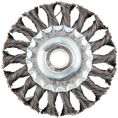 Norton - 4" OD, 5/8-11 Arbor Hole, Stringer Bead Twist Knot Carbon Wheel Brush - Apex Tool & Supply
