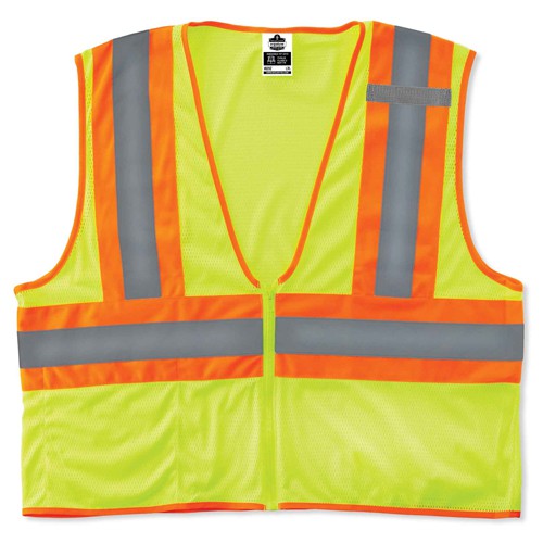 8229Z 2/3 XL Lime Econ 2-Tone Vest Type R Class 2 - Apex Tool & Supply