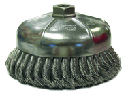6" Diameter - 5/8-11" Arbor Hole - Knot Steel Wire Cup Wheel - Apex Tool & Supply