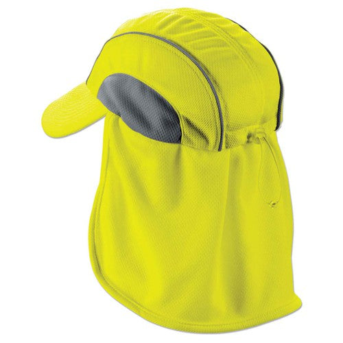6650 Lime High Perf Hat W/ Neck Shade - Apex Tool & Supply