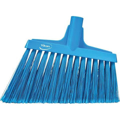 Vikan - 11-1/2" Wide, Blue Polyester Bristles, Angled Broom - Flagged, Water Resistant - Apex Tool & Supply