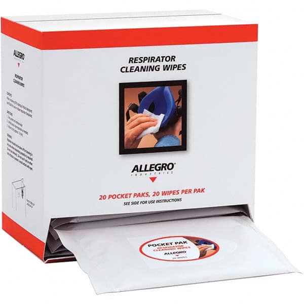 Allegro - 20 20-Pack Pieces Facepiece Cleaning Alcohol Wipes - Apex Tool & Supply