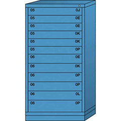 Lyon - 12 Drawer, Standard Eye-Level - Multiple Drawer Access Cabinet - Steel, 30" Wide x 28-1/4" Deep x 59-1/4" High, Wedgewood Blue - Apex Tool & Supply
