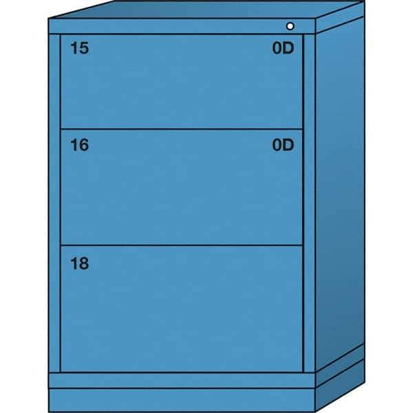 Lyon - 3 Drawer, Standard Counter - Single Drawer Access Cabinet - Steel, 30" Wide x 28-1/4" Deep x 44-1/4" High, Wedgewood Blue - Apex Tool & Supply