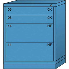 Lyon - 4 Drawer, Standard Mid-Range - Multiple Drawer Access Cabinet - Steel, 30" Wide x 28-1/4" Deep x 37-15/79" High, Wedgewood Blue - Apex Tool & Supply