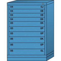 Lyon - 10 Drawer, Standard Counter - Multiple Drawer Access Cabinet - Steel, 30" Wide x 28-1/4" Deep x 44-1/4" High, Wedgewood Blue - Apex Tool & Supply