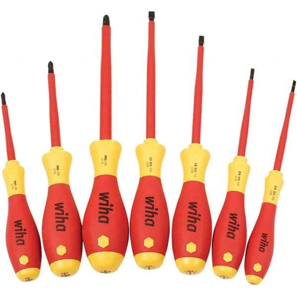 Wiha - Screwdriver Sets Screwdriver Types Included: Insulated Slotted; Phillips; Square Number of Pieces: 7 - Apex Tool & Supply