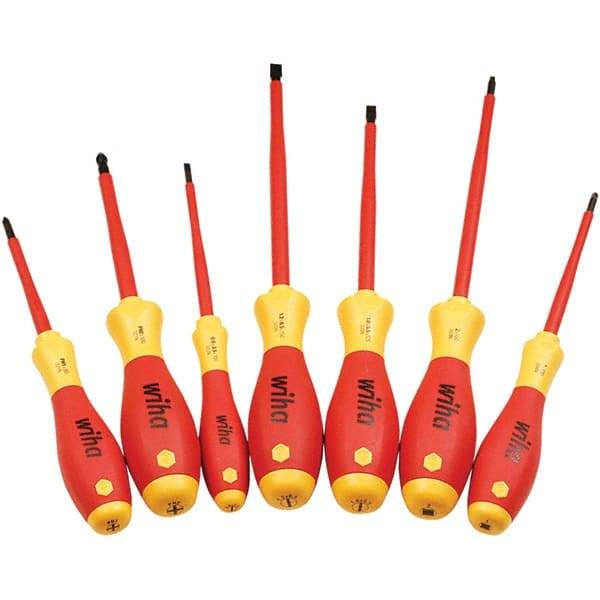 Wiha - Screwdriver Sets Screwdriver Types Included: Insulated Slotted; Phillips Number of Pieces: 7 - Apex Tool & Supply