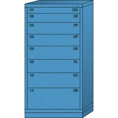 Lyon - 8 Drawer, Standard Eye-Level - Multiple Drawer Access Cabinet - Steel, 30" Wide x 28-1/4" Deep x 59-1/4" High, Wedgewood Blue - Apex Tool & Supply