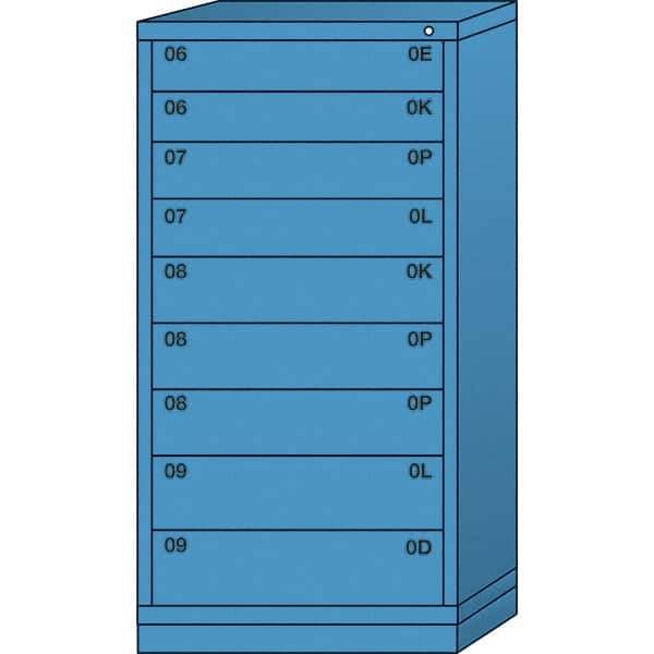 Lyon - 9 Drawer, Standard Eye-Level - Multiple Drawer Access Cabinet - Steel, 30" Wide x 28-1/4" Deep x 59-1/4" High, Wedgewood Blue - Apex Tool & Supply