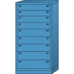 Lyon - 9 Drawer, Standard Eye-Level - Multiple Drawer Access Cabinet - Steel, 30" Wide x 28-1/4" Deep x 59-1/4" High, Wedgewood Blue - Apex Tool & Supply