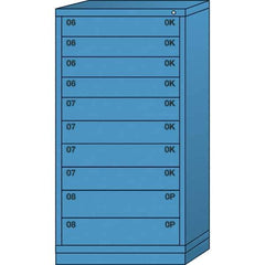 Lyon - 10 Drawer, Standard Eye-Level - Multiple Drawer Access Cabinet - Steel, 30" Wide x 28-1/4" Deep x 59-1/4" High, Wedgewood Blue - Apex Tool & Supply